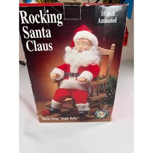 Vintage Gemmy Rocking Santa Claus Animated Sings Jingle Bells AS IS REPAIR